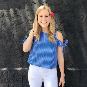 Off the shoulder tie top